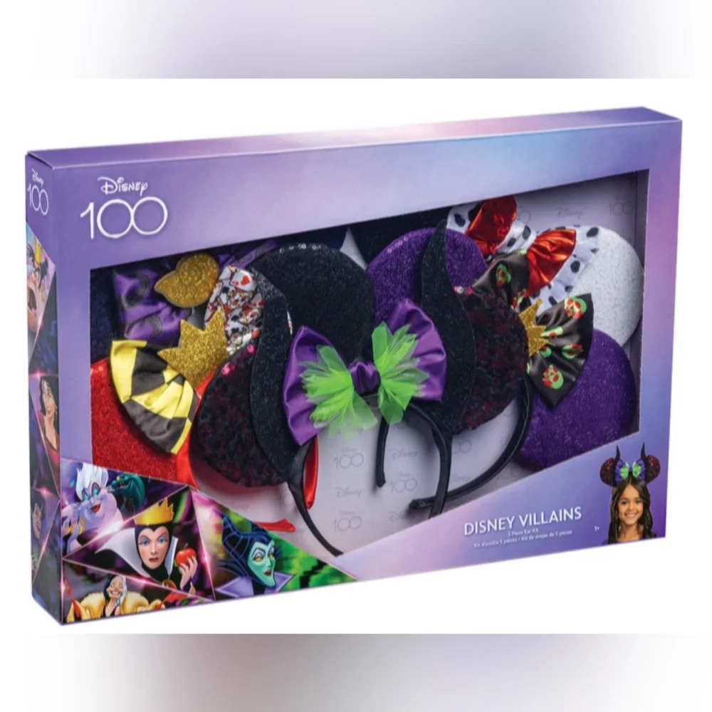 Disney Villains Ears 5-Piece Boxed Set Disney 100 NWT